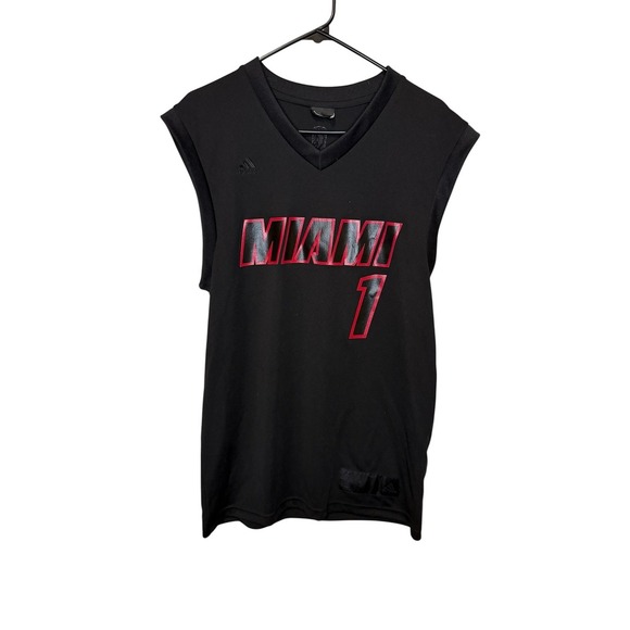 Adidas NBA Miami Heat Chris Bosh #1 Jersey Sleeveless Black Mens Small - Picture 1 of 3